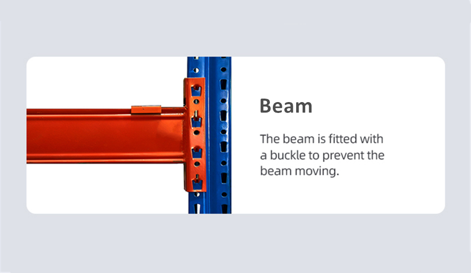 Using a roll formed section beam, which essentially is 2 section of coil steel rolled into 'doube C-sections'. Also called box beam,which can disperses the weight evenly through the beam. Improve the load capacity and ensure safety. Using a roll formed section beam, which essentially is 2 section of coil steel rolled into 'doube C-sections'. Also called box beam,which can disperses the weight evenly through the beam. Improve the load capacity and ensure safety.